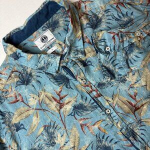 Europann Men's 100% Linen Shirt Size 4XL Casual Hawaiin Resort Tropical Floral